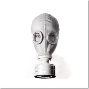 Light Gray Gas Mask Posters and Art